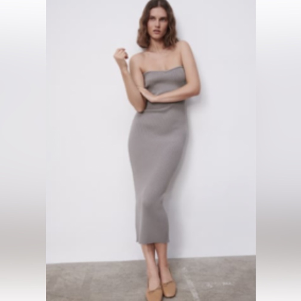 Zara heart bust line knit midi dress